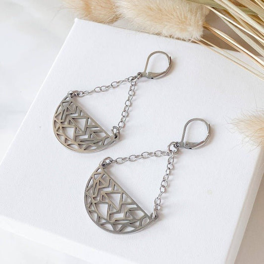 AZTÈQUE | Boucles d'oreilles en acier inoxydable - Lunaki Design