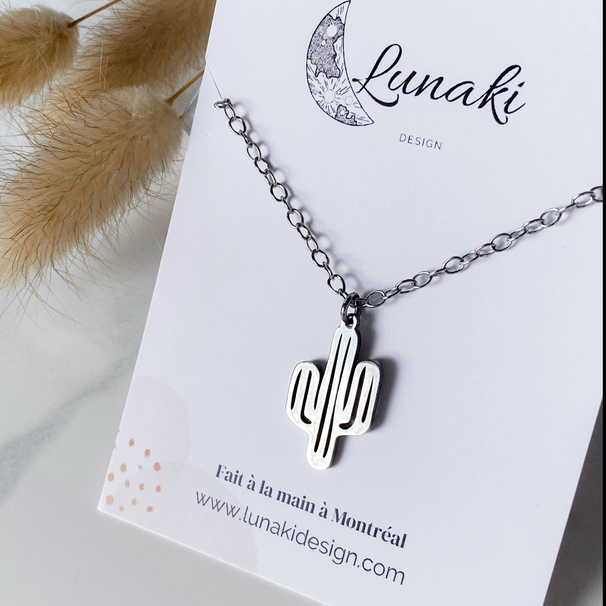 CACTUS | Collier en acier inoxydable - Lunaki Design