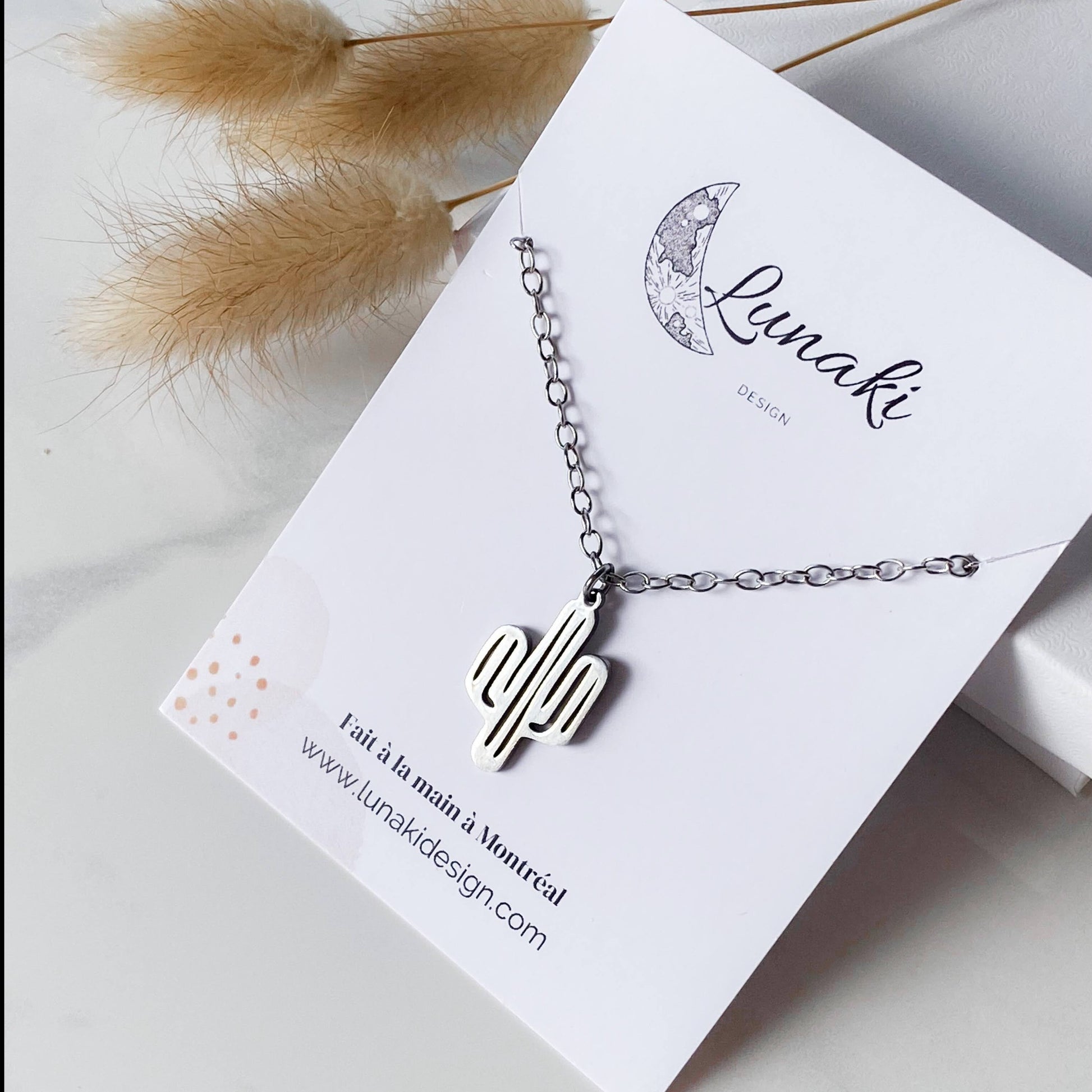 CACTUS | Collier en acier inoxydable - Lunaki Design
