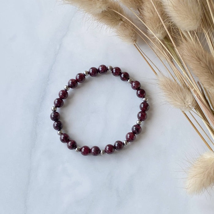 Bracelet grenat argent