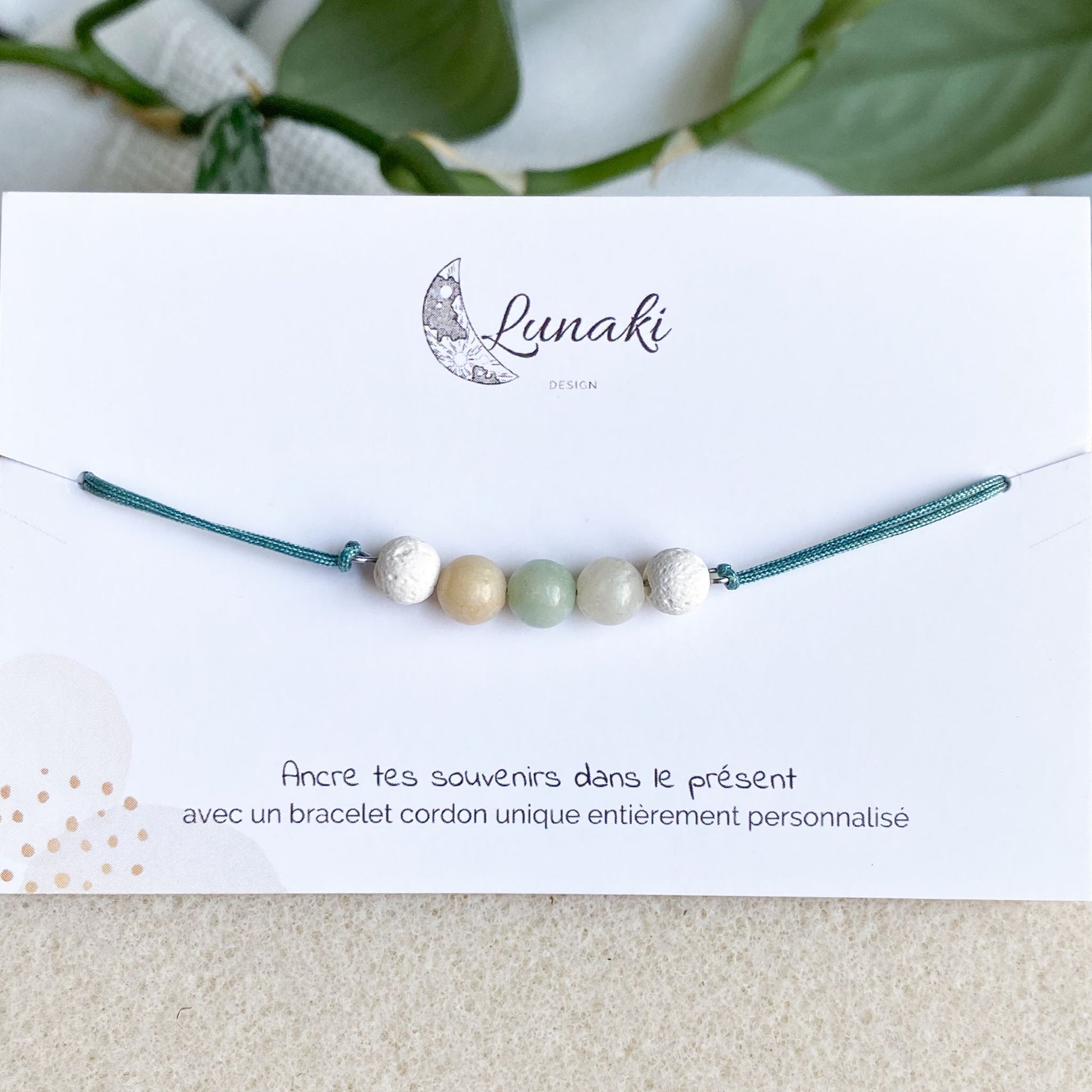L'ESSENTIEL | Bracelet cordon personnalisable en pierres - Lunaki Design