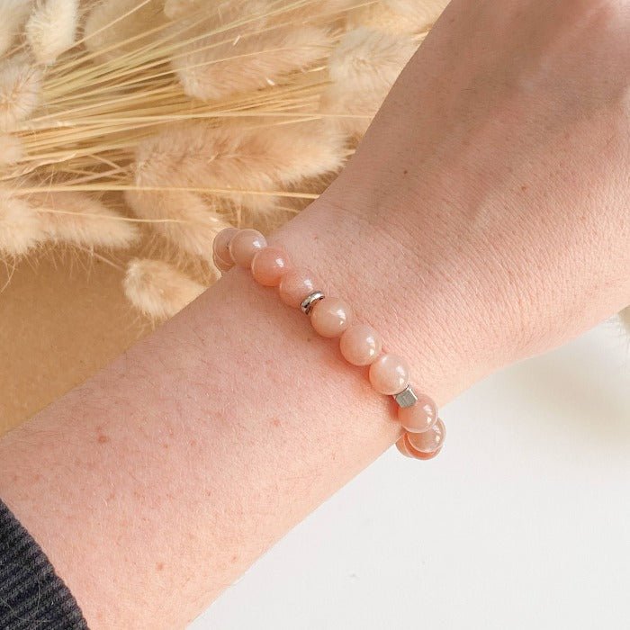 SPARKLES | Bracelet en pierre de soleil et acier inoxydable - Lunaki Design