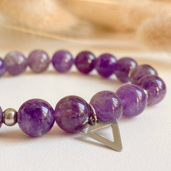 AMÉTHYSTE | Bracelet en améthyste et acier inoxydable - Lunaki Design