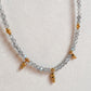 Bijou Séléné, collier en pierres naturelles de labradorite et acier inoxydable doré