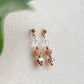 Boucles d’oreilles pendantes Hanami en pierres naturelles, style romantique avec quartz clair et pierre de soleil