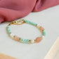 Bracelet Riad en amazonite, pierre de soleil et perles d’eau douce