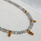 Collier Séléné en labradorite avec pendentifs originaux en billes dorées