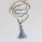 Mala necklace - I am serene - Howlite and gray Agate