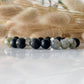 SERENZO bracelet - Labradorite, Onyx, Lava and stainless steel